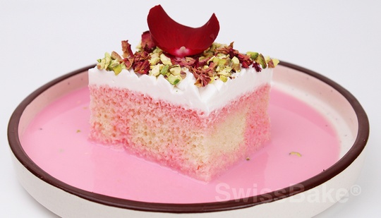 Pistachio Rose Tres Leches Cake