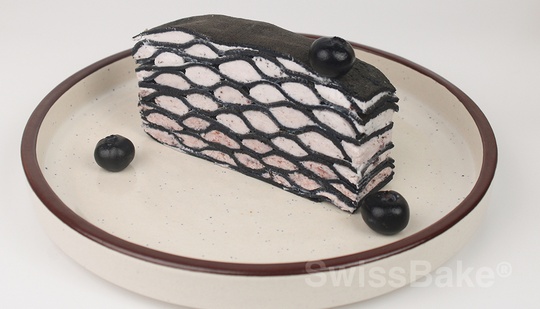 Charcoal Blueberry Crepe Cake Recipe