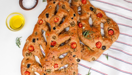 Olive & Tomato Fougasse Recipe