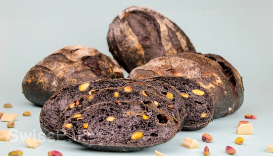 Charcoal Sourdough with White Chocolate & Pistachios