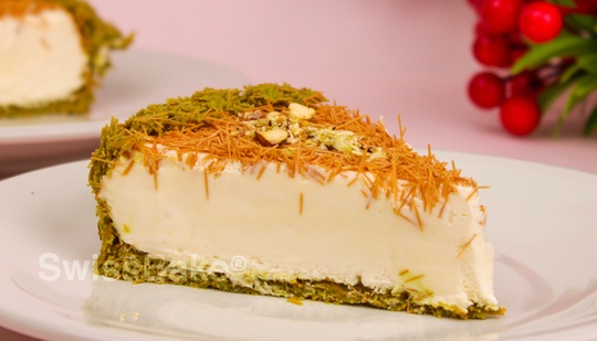 Pistachio Kunafa Cheesecake Recipe