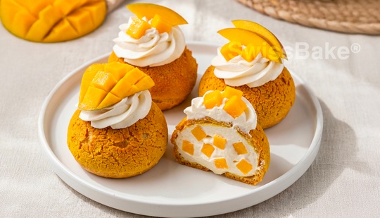 Mango Mochi Bun Recipe 