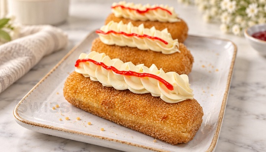 Long John Donuts with Cream Cheese Filling 